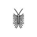 Centipede insect line icon Royalty Free Stock Photo