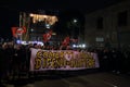 Rome, Italy - November 14, 2019: The anti-fascist demonstration in the Centocelle district where residents took to the streets