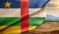 Central African Republic Flag Waving on the wind Royalty Free Stock Photo