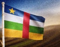 Central African Republic Flag Waving on the wind Royalty Free Stock Photo