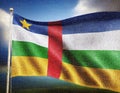 Central African Republic Flag Waving on the wind Royalty Free Stock Photo