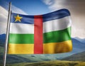 Central African Republic Flag Waving on the wind Royalty Free Stock Photo