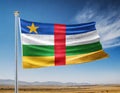 Central African Republic Flag Waving on the wind Royalty Free Stock Photo