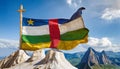 Central African Republic Flag Waving on the wind Royalty Free Stock Photo