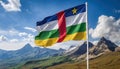 Central African Republic Flag Waving on the wind Royalty Free Stock Photo