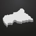 Central African Republic map in gray on a black background 3d Royalty Free Stock Photo