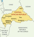 Central African Republic - map - vector Royalty Free Stock Photo