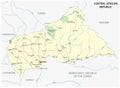 Central african republic road vector map Royalty Free Stock Photo