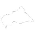 Central African Republic - solid black outline border map of country area. Simple flat vector illustration Royalty Free Stock Photo