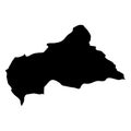 Central African Republic - solid black silhouette map of country area. Simple flat vector illustration Royalty Free Stock Photo