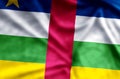 Central african republic colorful waving and closeup flag illustration