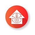 Central air conditioning red flat design long shadow glyph icon Royalty Free Stock Photo