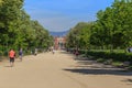 Central alley from Parc Ciutadella Park to the Triumphal Arch, Barcelona, Spain Royalty Free Stock Photo