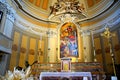 SIROLO, ITALY - CIRCA JULY 2021: Inside St. Nicholas of Bari`s Church in Sirolo