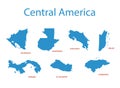 Central america - maps of territories - vector