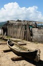 Central America, Panama, traditional house of boat of the San Blas archipelago Royalty Free Stock Photo