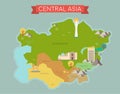 Central Asia Map with country names