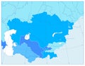 Central Asia Political Map In Colors Of Blue. No text Royalty Free Stock Photo