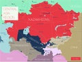 Central Asia region detailed editable map Royalty Free Stock Photo