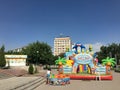 Central-Asia, Uzbekistan, Tashkent, made-in-China air castle amusement