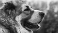 Central Asian Shepherd dog Alabai portrait close up Black and white color Royalty Free Stock Photo