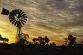 Central Australia windmill at sunset Royalty Free Stock Photo