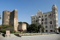 Central baku azerbaijan with maidens tower