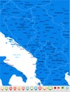 Central Balkan Map - Vector Illustration Royalty Free Stock Photo
