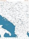 Central Balkan Map - Vector Illustration Royalty Free Stock Photo