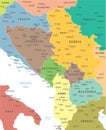 Central Balkan Map - Vector Illustration Royalty Free Stock Photo