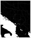 Central Balkan Region Map Black Color. No text