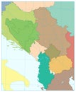 Central Balkan Region Map. No text
