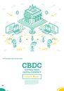 Central Bank Digital Currency or CBDC. Isometric Financial Concept