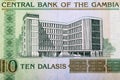 Central Bank of The Gambia headquarters in Banjul from money