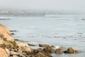 Estero Bluffs, foggy scene, Cayucos Pier Royalty Free Stock Photo