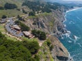 Ragged Point along Highway One, central California coast, from the air Royalty Free Stock Photo