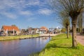 Central canal with restaurants in Eernewoude Royalty Free Stock Photo