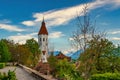 The central church of Thun against picturesque sky, Switzerland