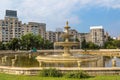 Central city fountain in Bucharest Royalty Free Stock Photo