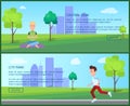 Cental and City Park Posters Vector Illustration