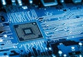 Central Computer Processors CPU. Advanced Technology Concept Visualization, Circuit Board CPU Processor Microchip Starting Royalty Free Stock Photo