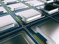 Central Computer Processors CPU background - 3D rendering Royalty Free Stock Photo