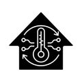 Central conditioning system black glyph icon Royalty Free Stock Photo
