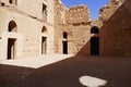 Central Courtyard of Ancient Desert Castle Ruins `Qasr Al-Kharanah` in Zarqa, Jordan