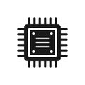 Central cpu processor icon in flat style. Microprocessor silhouette vector illustration on isolated background. Ai chip sign Royalty Free Stock Photo