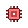 Central cpu processor icon in flat style. Microprocessor vector illustration on isolated background. Ai chip sign business concept Royalty Free Stock Photo