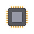 Central cpu processor icon in flat style. Microprocessor vector illustration on isolated background. Ai chip sign business concept Royalty Free Stock Photo