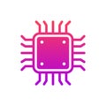 Central cpu processor icon in flat style. Microprocessor vector illustration on isolated background. Ai chip sign business concept Royalty Free Stock Photo