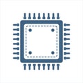 Central cpu processor icon in flat style. Microprocessor vector illustration on isolated background. Ai chip sign business concept Royalty Free Stock Photo