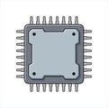 Central cpu processor icon in flat style. Microprocessor vector illustration on isolated background. Ai chip sign business concept Royalty Free Stock Photo